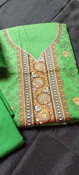 3 piece unstitched new green casual suit for sale 9