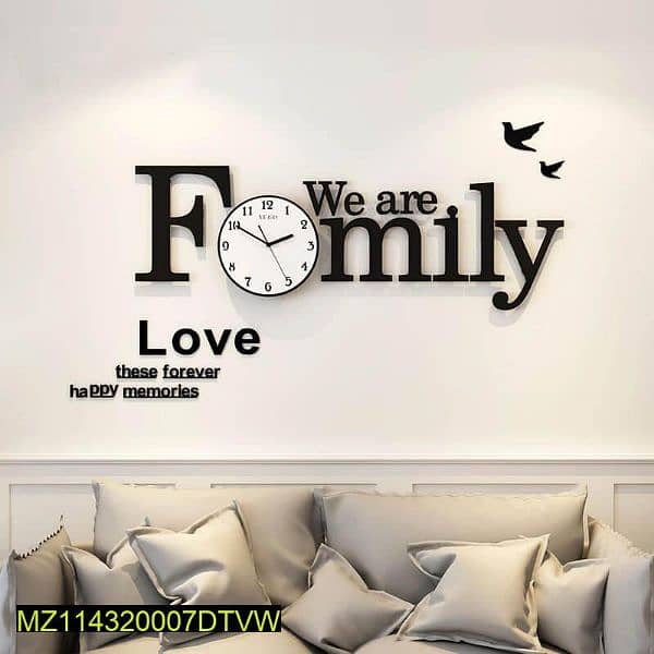 3D Stylish Wooden Wall Clock 0