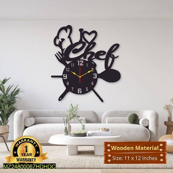 3D Stylish Wooden Wall Clock 14