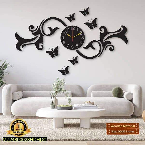 3D Stylish Wooden Wall Clock 15