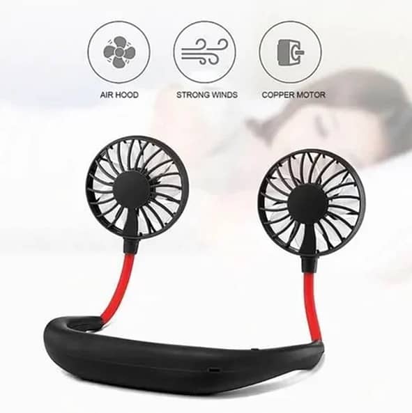 Hands Free Mini Neck Band | Usb Rechargeable Fan, 3 Mode 4