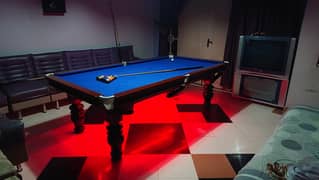 Snooker/ Pool Table (8X4ft) with 8 ball pool set and 3 sticks