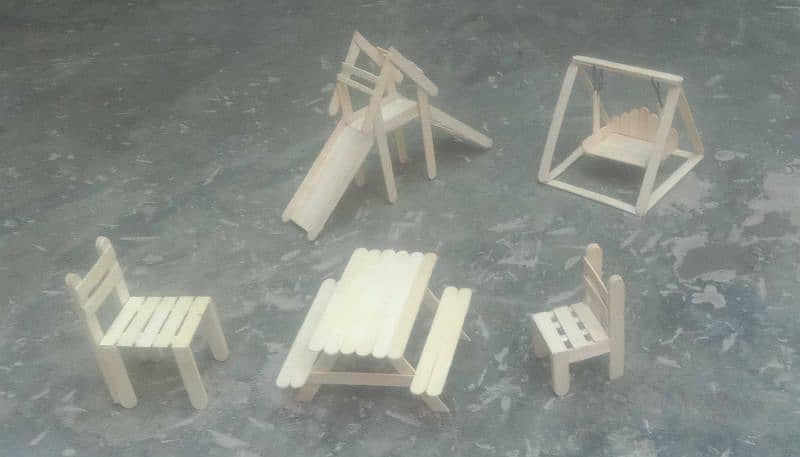 Decoration craft toy slide,swing,table chairs 3