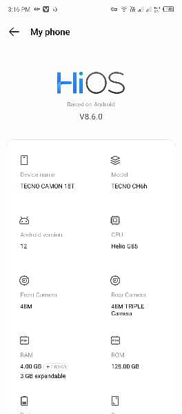 TECNO CAMON 18T 128GB 0