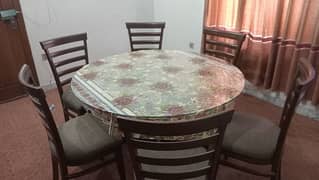 Habbit Double Glass Dining Table Available For Sale.