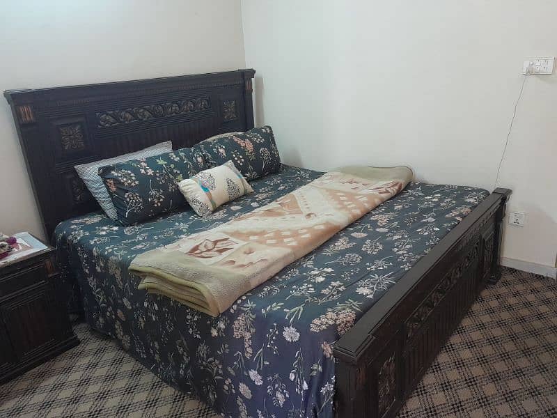 wooden bed with dressing table 3