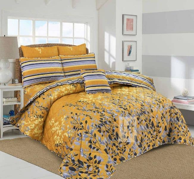 6 PCs Bedsheet Comforter Set - Free Delivery - Premium Quality - Nice 1