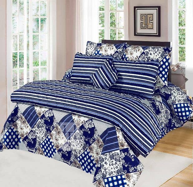 6 PCs Bedsheet Comforter Set - Free Delivery - Premium Quality - Nice 3