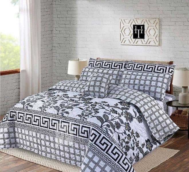 6 PCs Bedsheet Comforter Set - Free Delivery - Premium Quality - Nice 4