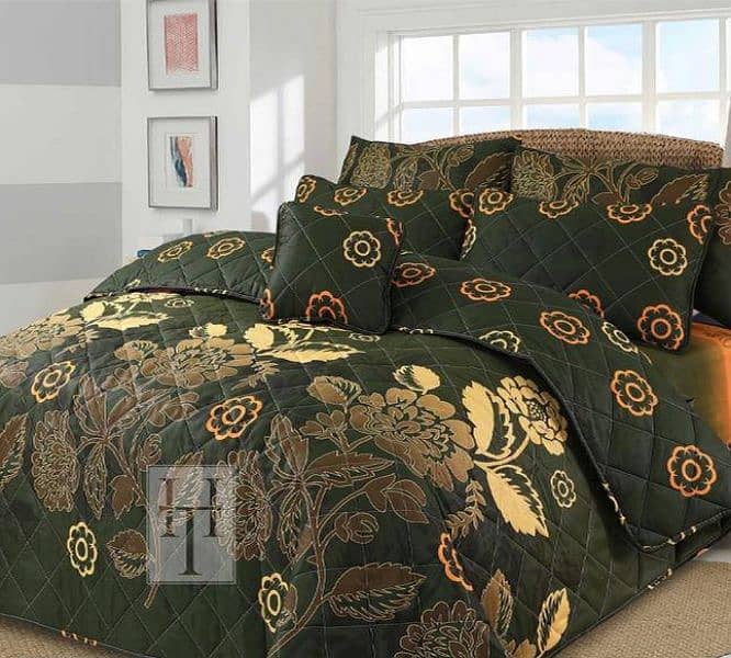 6 PCs Bedsheet Comforter Set - Free Delivery - Premium Quality - Nice 6