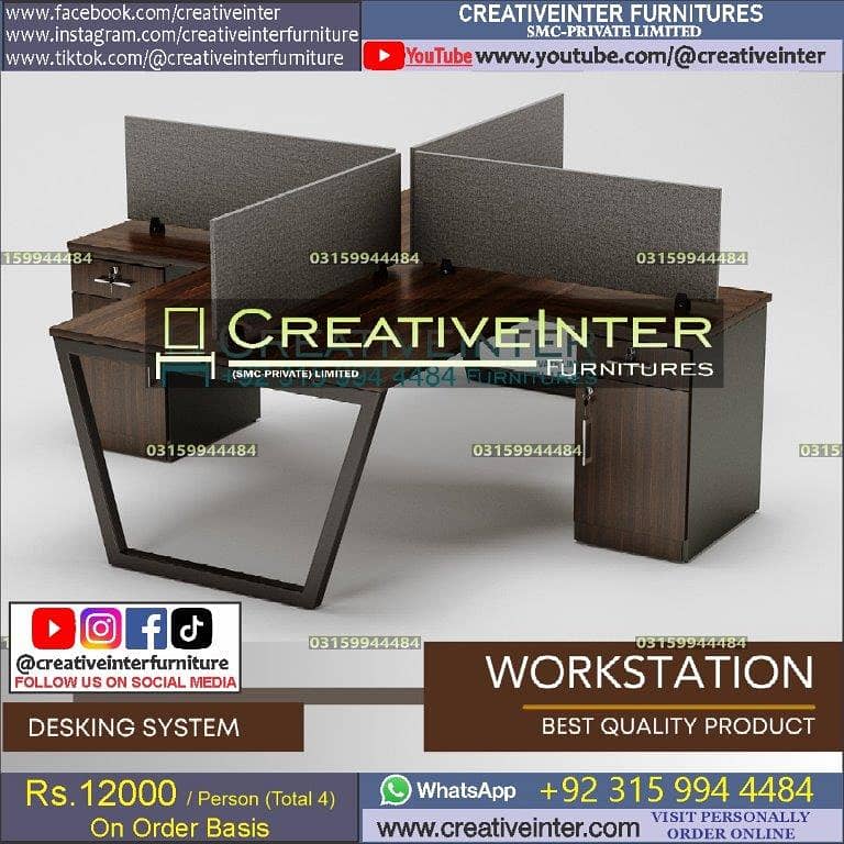 office workstation executive ceo table meeting chair reception manager 14