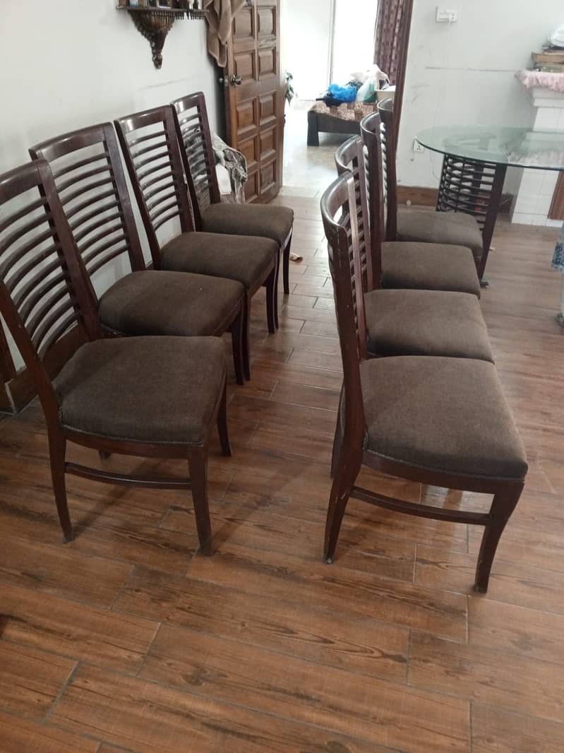 8 seater dining table /8 chair /wooden /luxury /Glass Top / Furniture 1
