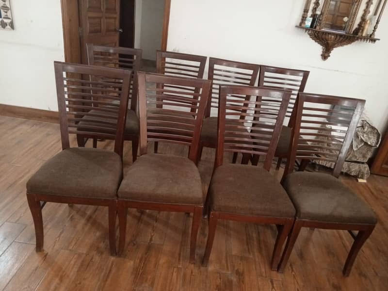 8 seater dining table /8 chair /wooden /luxury /Glass Top / Furniture 2