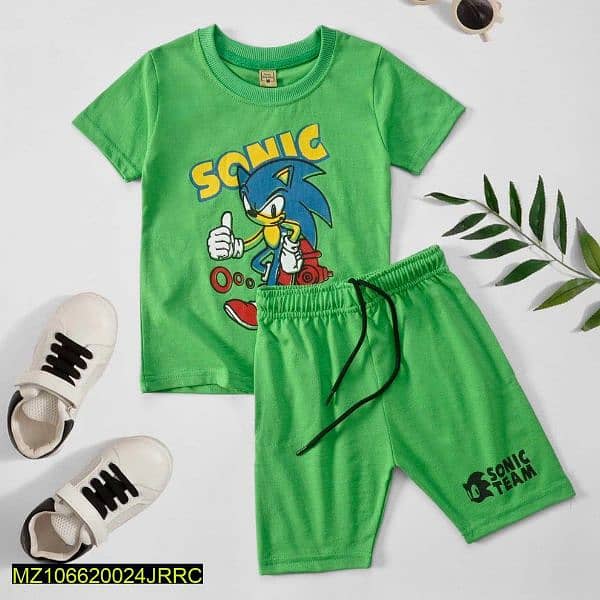 kids Jersey Printed  T Shirt And Shorts 1