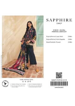 Sapphire 3 piece Lawn Collection