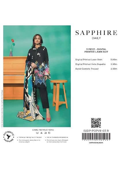 Sapphire 3 piece Lawn Collection 1