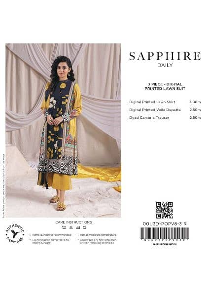 Sapphire 3 piece Lawn Collection 6