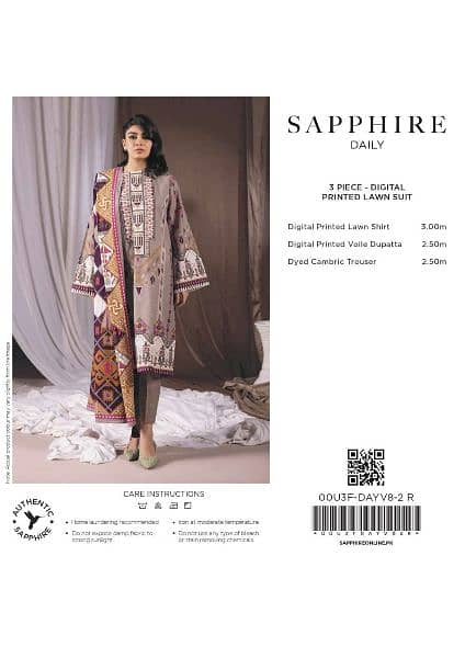 Sapphire 3 piece Lawn Collection 7