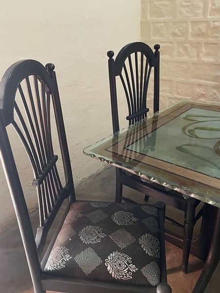 Wooden and glass Dinning Table 3