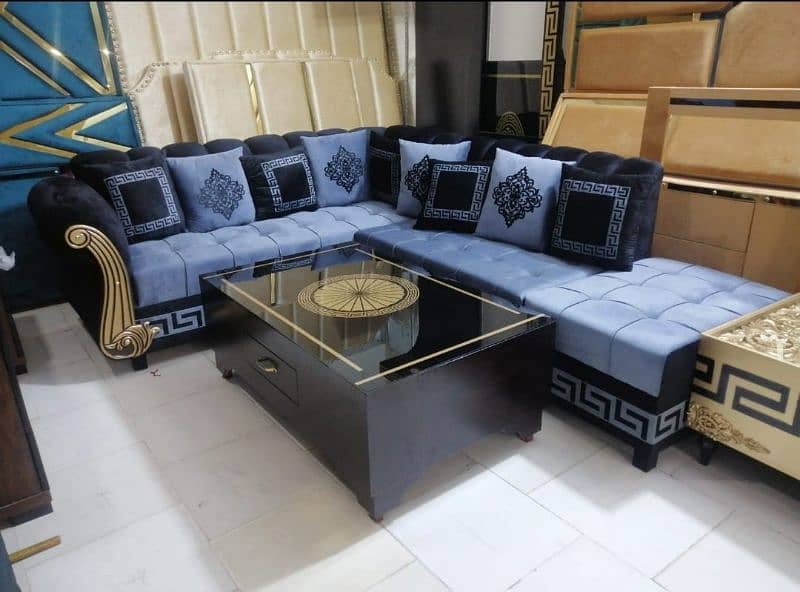 L shape sofa / corner sofa / six seater / velvet sofa / Sofa for sale 0