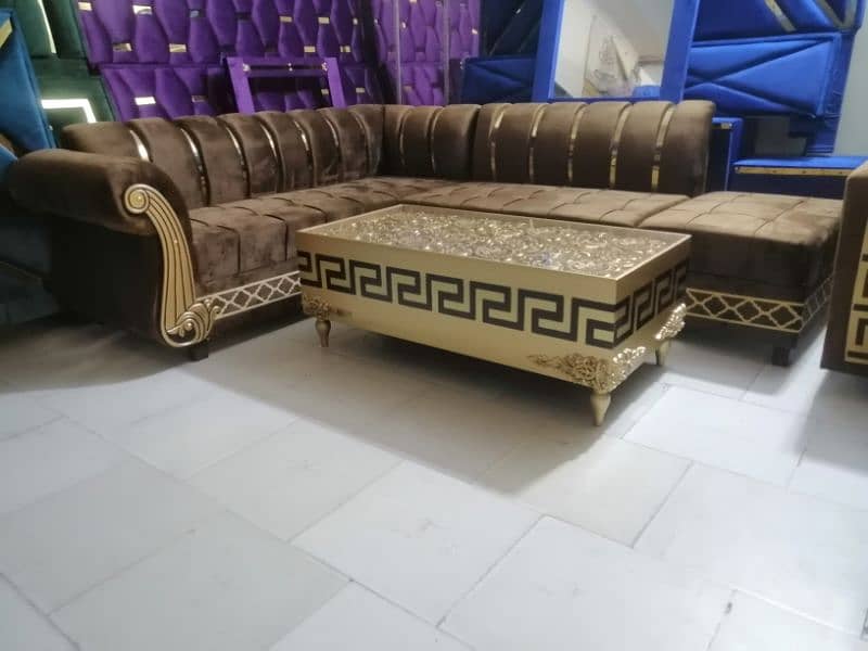 L shape sofa / corner sofa / six seater / velvet sofa / Sofa for sale 4