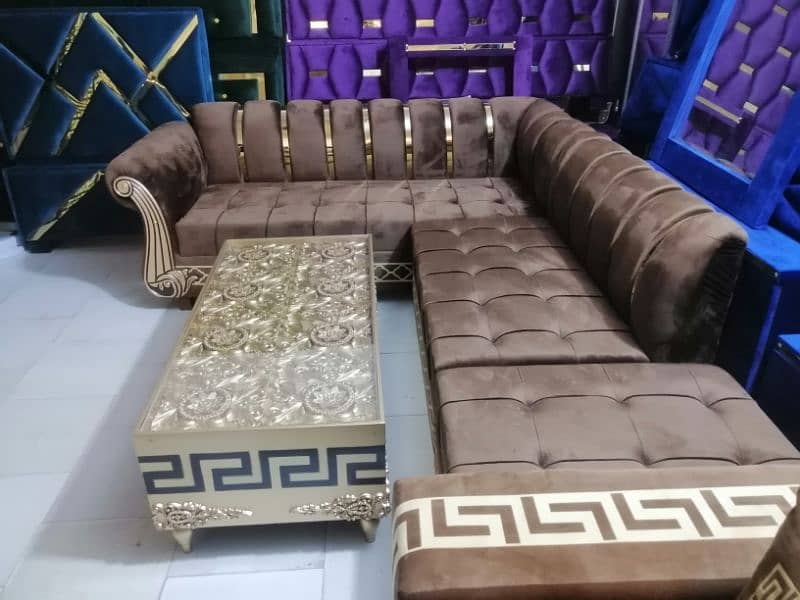 L shape sofa / corner sofa / six seater / velvet sofa / Sofa for sale 5