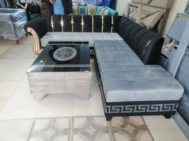 L shape sofa / corner sofa / six seater / velvet sofa / Sofa for sale 7