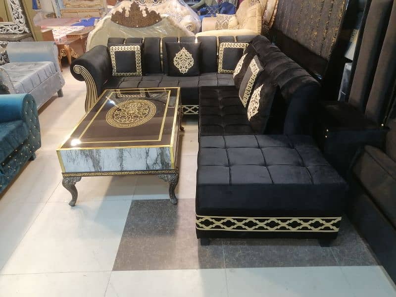 L shape sofa / corner sofa / six seater / velvet sofa / Sofa for sale 10