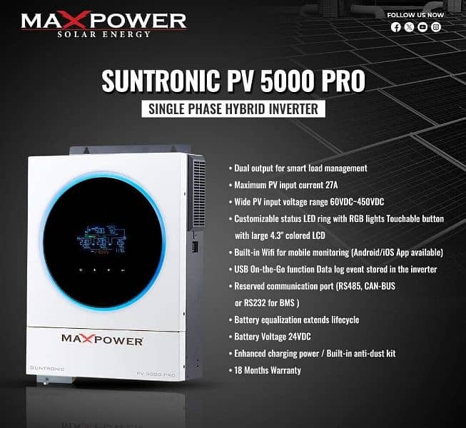 max power suntronic pro model pv5000,pv6000,pv7000 available 1