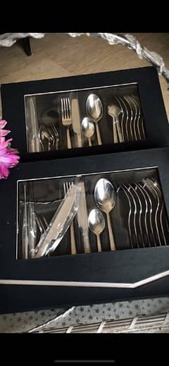 Silver Stainless 24 PCs Premium Steel Cutlery Set 0