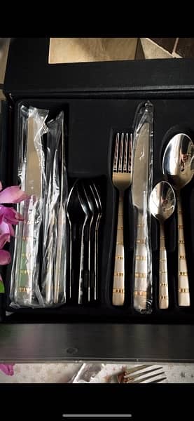 Silver Stainless 24 PCs Premium Steel Cutlery Set 1