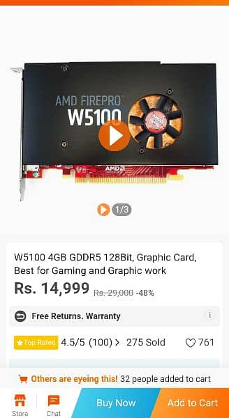 Amd Firepro w5100 GDDR5 128bit Graphic card 3