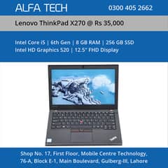 Lenovo ThinkPad X270 Laptop (i5-6th-8-256-12.5”-FHD) - ALFA TECH
