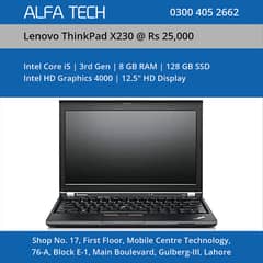 Lenovo ThinkPad X230 Laptop (i5-3rd-8-128-12.5”-HD) - ALFA TECH