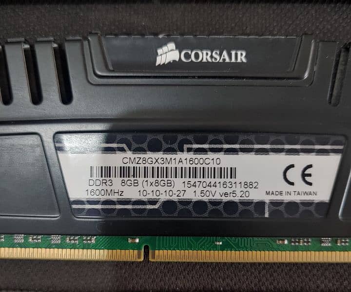 Corsair Ram DDR3 16Gbs, Asus P8h61 Motherboard and Intel i5 2500K CPU 3