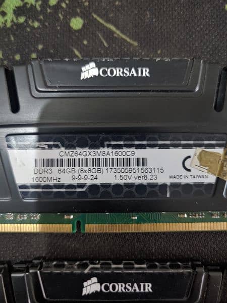 Corsair Ram DDR3 16Gbs, Asus P8h61 Motherboard and Intel i5 2500K CPU 4