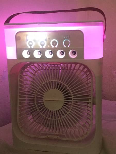 Original Mini Air cooler Fan with Mist and 8 different Lights 2