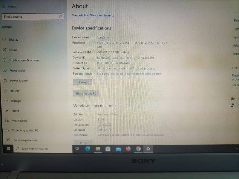 Sony vaio core i3 laptop 4
