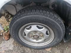TOYOTA 13 inch 2 rims + good condition tyres. (114 pcd 4 nut)