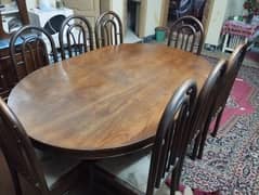 Wooden Dining Table with 8 chairs 0