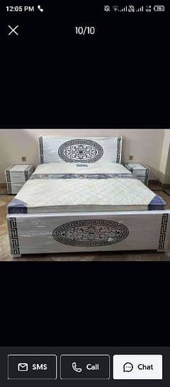 bed, bed set, poshish bed, wooden bed, side table dressing table
