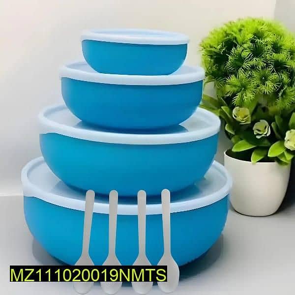 Bowel set 4 in 1 with lids and spoons 1