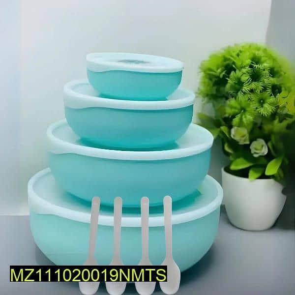 Bowel set 4 in 1 with lids and spoons 2