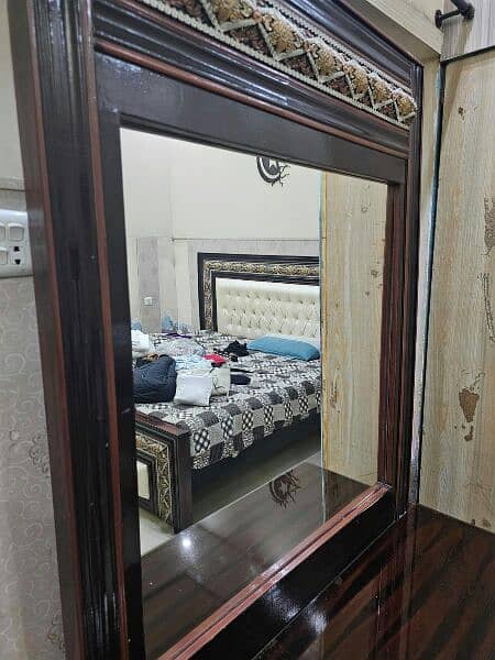 Wood bed 2 side tables and dressing table for sale 19