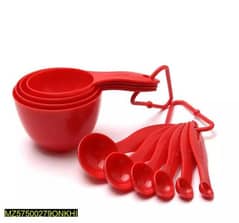 Red Measuring cup and spoons set,pak of 8