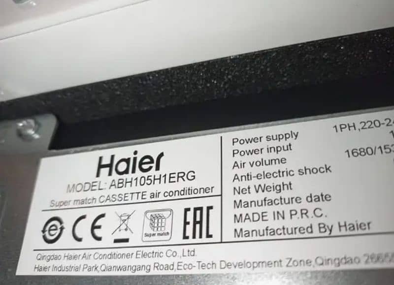 Haier Cassette Ceiling AC Inverter 3 ton 6