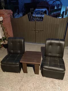2 Sofa set with Center Table 0