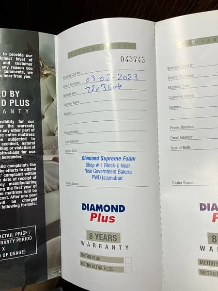 Diamond Matress Under Warranty 6 years Left 6