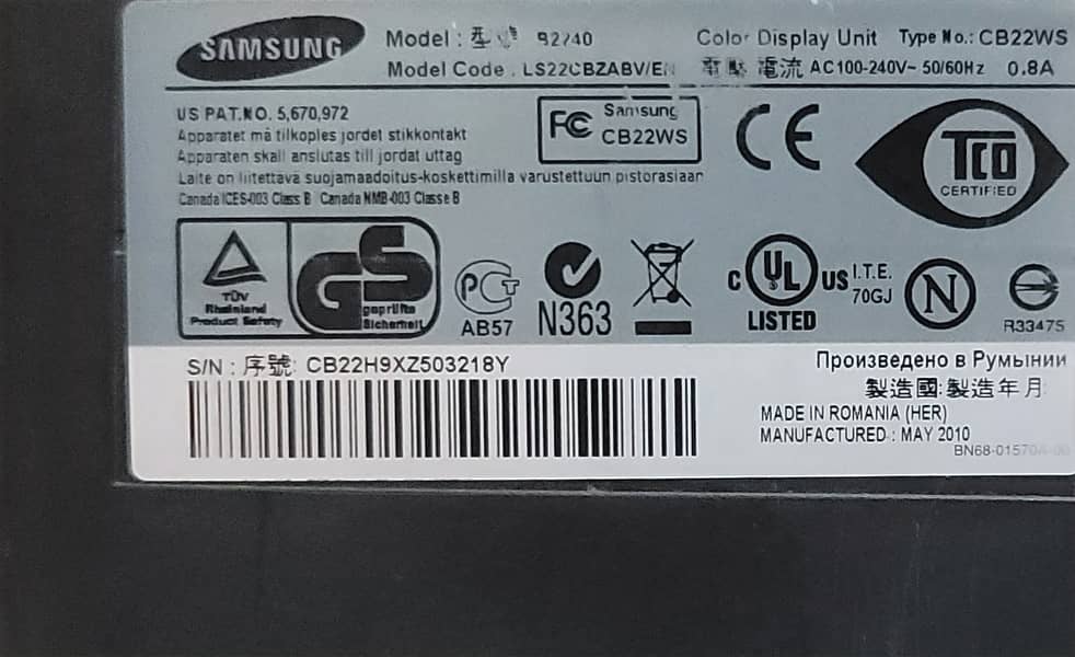 Samsung 21" LED Monitor 1080p, Free Cables & HDMI Converter 6