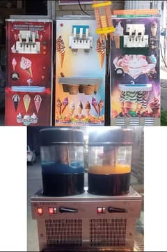 3 cone Ice Cream machines and slush machine